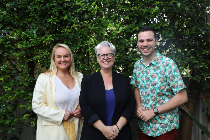 Lord Mayor Nuatali Nelmes, Minister Penny Sharpe and Deputy Lord Mayor Declan Clausen