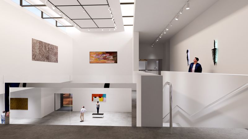 An artist's impression of the interior of the expanded Newcastle Art Gallery.