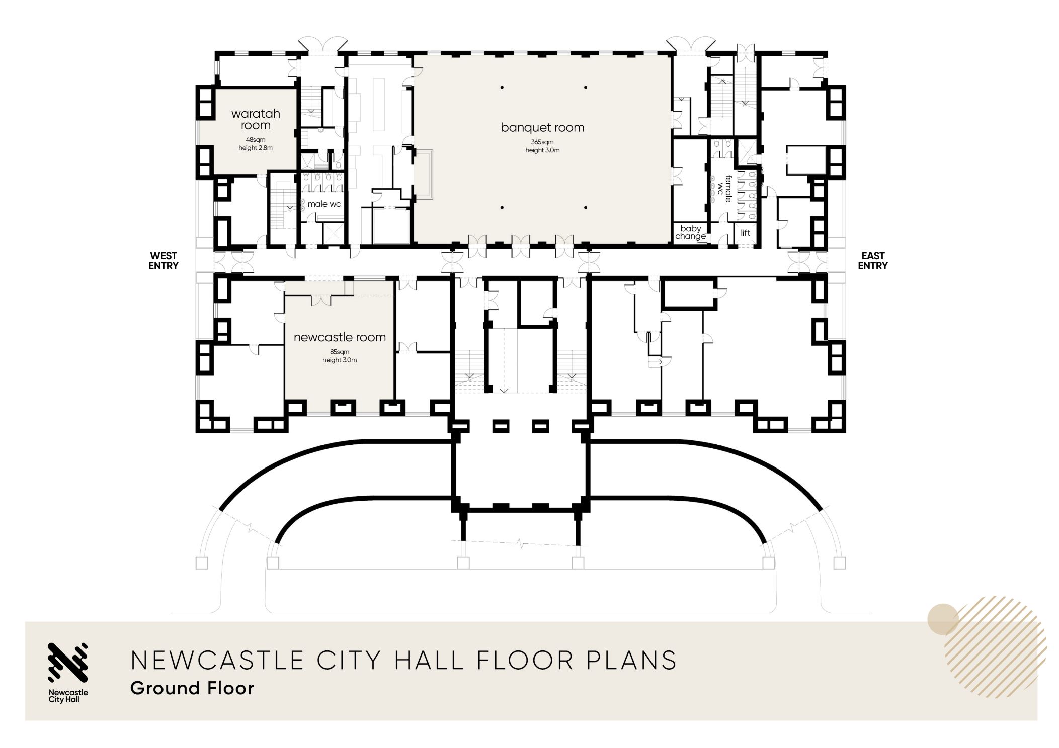 Ground Floor plans for Newcastle City Hall