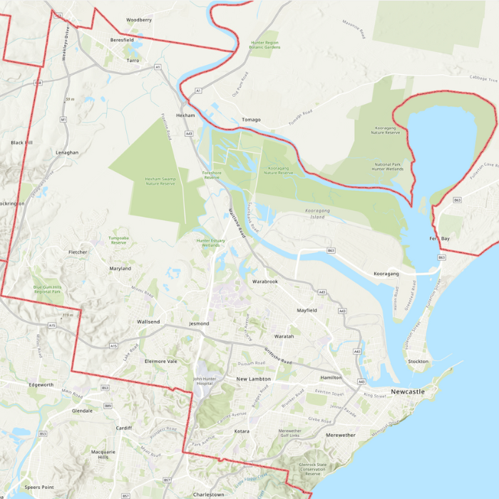 Newcastle LGA A map of Newcastle LGA