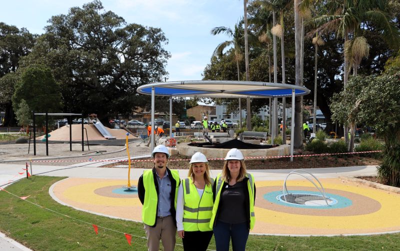 The playspace under construction at Gregson Park