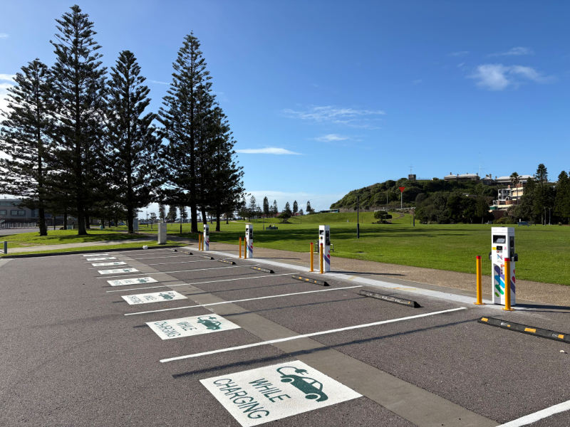 EV chargers on Wharf Road in Newcastle