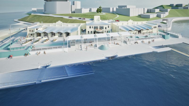 Artist's impression of the Newcastle Ocean Baths upgrade