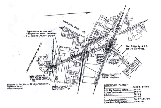 History of the Cottage Creek bridge, Hunter Street